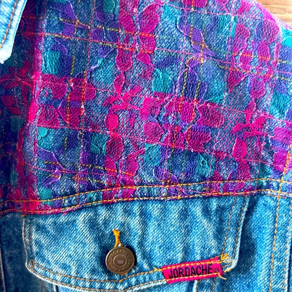 Vintage 90s Jordache Jean Lace Jacket Juniors Large/Women’s Small - Picture 2 of 4